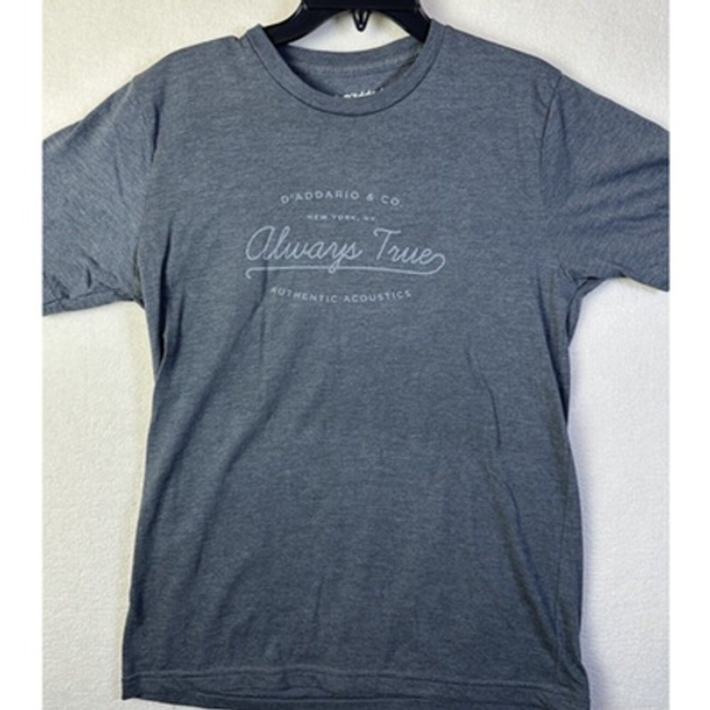 D'Addario Always True Mens Medium Graphic T-Shirt Gray Sustainu Music Tee